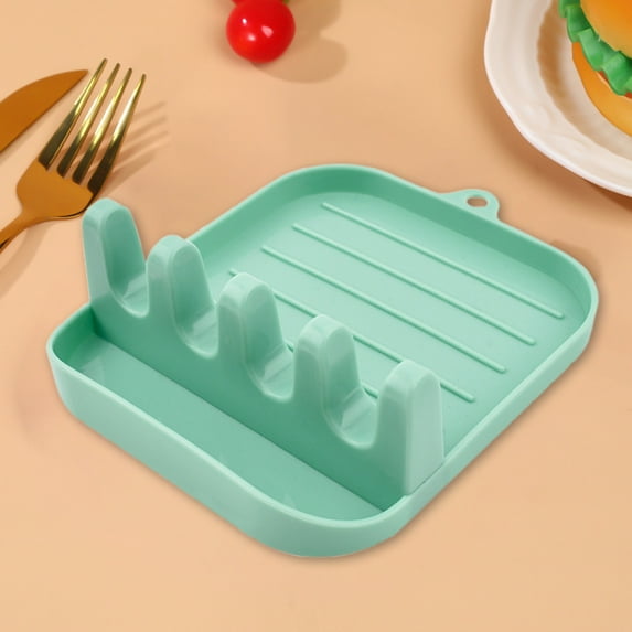 Hauiodp Kitchen Utensil Rest, Multifunctional Spoon Rest, Pot Lid Stand Utensil Rest for Stove Space Saving for Kitchen Counter, Spatula Rest Organizer for Ladles, Tongs, Forks