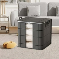 Hauiodp Large Clothes Storage Bags, Folding Moving Comforter Blanket Storage Bags, Collapsible Storage Bins with Reinforced Handles, Sturdy Zippers, for Clothing, Blanket, Comforters