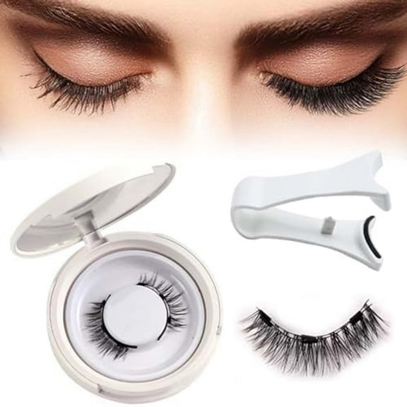 Hauiodp Magnetic Eyelashes Kit - Reusable Double Sided Magnetic Lashes With Applicator and Mirror, Easy To Wear And Remove, No Glue Needed Strip Lashes, Black Faux Cils