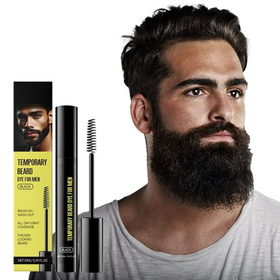 Hauiodp Men's Beard And Eyebrow Are Thick Natural Long-lasting And Do Not Fade Covering Gray And White 12ml