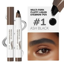 Hauiodp Microblading Eyebrow Pencil Eyebrow Contouring Pencil With A Fork Tip Waterproof 4 Tipped Spoolie Brush Brow Pen Natural Makeup Effect 1.25ml