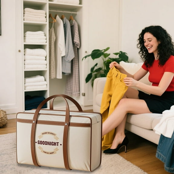 Hauiodp Moving Bags with Zipper, Woven Bags, Travel Bags, Extra Large Space Saving Totes for Storage, Heavy-Duty Tool Bag with Carrying Handles, Ideal for Camping & Travel