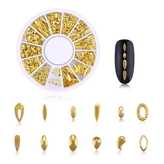 Hauiodp Nail Art Star And Hollow Alloy Nail Decoration Tips Decoration Manicure Wheel