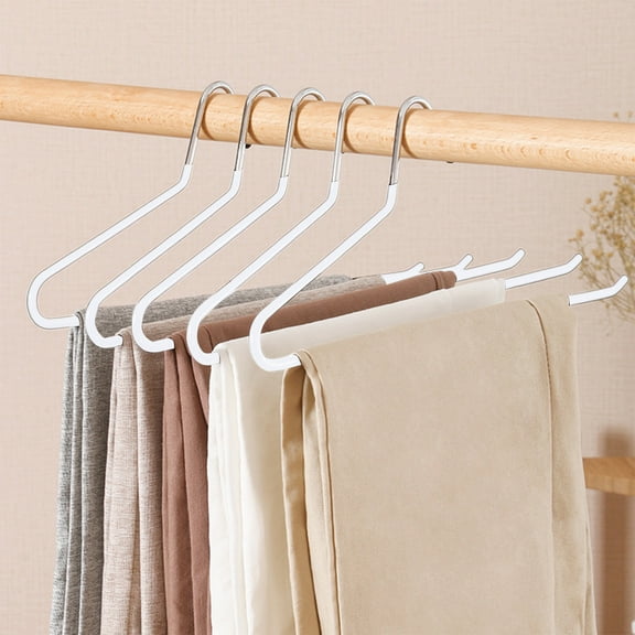 Hauiodp Pants Slack Trousers Hangers, Blanket Hangers, Drapery Hangers, Space Saving Durable Anti-Rust Metal Hangers, Open Ended Design for Easy-Slide Pant, Jeans, Skirt, Slacks