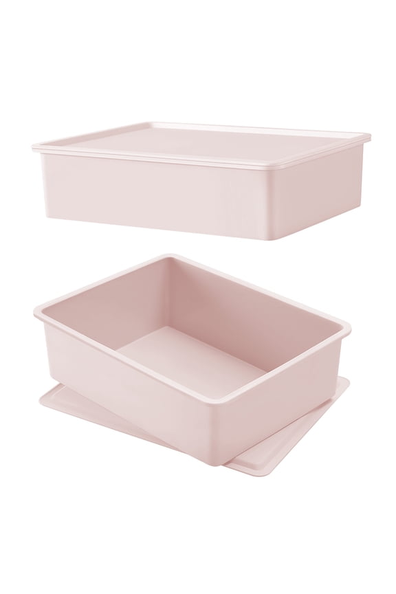 Plastic Storage Box with Lid, Dresser Drawer Organizer Storage Container, Underwear Organizer Drawer, Stackable Closet Organizers and Storage Box for Bras, Socks, Scarves, Ties, Belt