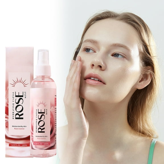 Hauiodp Rose Water Hydrating Facial Toner Mist for Dewy & Radiant Skin - Refreshing, Conditioning, Soothing, Moisturizing - Perfect for Trave 180ml