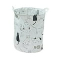 thumbnail image 1 of Hauiodp Round Fabric Storage Bin, Laundry Basket Collapsible Storage Baskets for Office, Home Organizer, Organizer Basket with Handles for Clothes Storage, Books and Sundries, 1 of 2