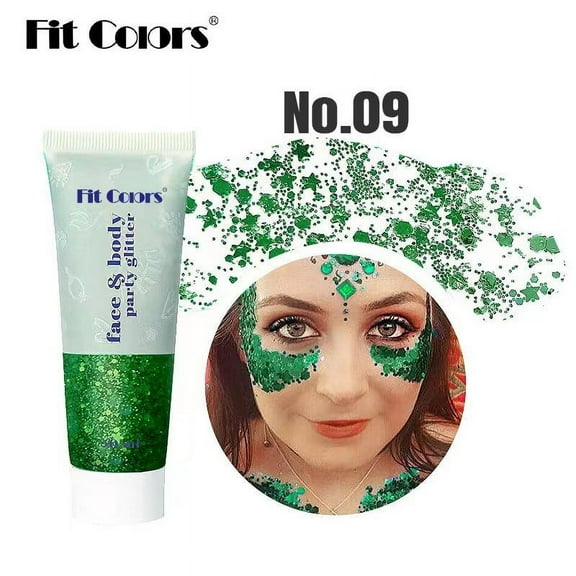 Hauiodp Sequin Gel Face Body Lip Sequins Eye Shadow Bright Polarized Dance Makeup