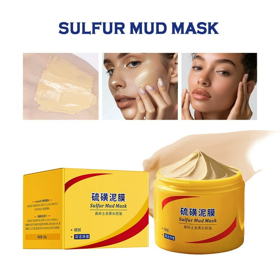 Hauiodp Sulfur Kaolin Improves Blackhead Whitehead Deep Cleansing Pore Refreshing Oil Control Smear Mask 120g