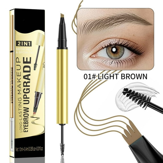 Hauiodp The 2-in-1 Head Eyebrow Pencil Is Equipped With A Fork Tip And Brush Tip To Create Natural Hair Like Eyebrows 3ml