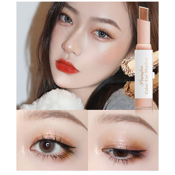Hauiodp The Two-color Eye Shadow Stick Is Water-proof And Not Easy To Fall Off. It Is Suitable For Novices And Lazy Eyes Two-color Eye Shadow Pen