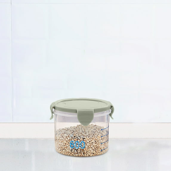 Hauiodp Transparent Sealed Containers, Airtight Food Storage Container, Plastic Leak proof Canisters with Lids, Preserving Pot Container for Cereal, Beans, Nuts, Home Use