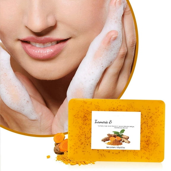 Hauiodp Turmeric Soap With Kojic Lemon Turmeric Soap With Ginger Particles Soap 150g