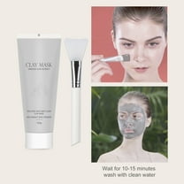 Hauiodp Volcanic Mud Mask Hydrating And Moisturizing Applicator Mask Deep Cleansing Mask With Brush