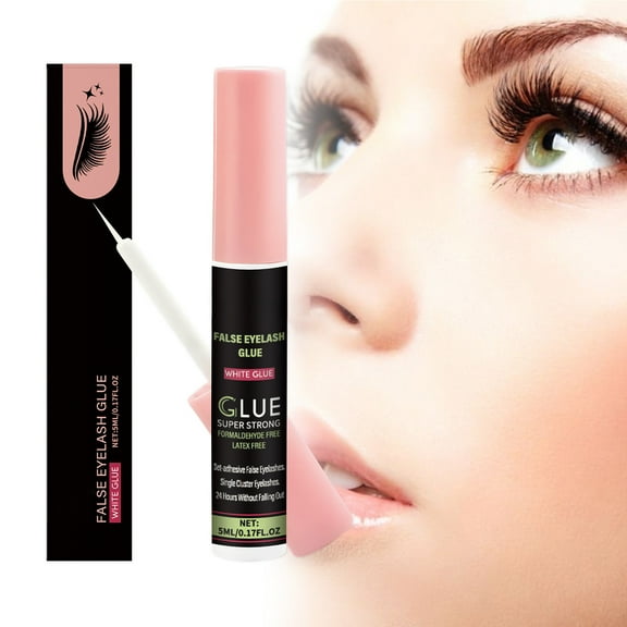 Hauiodp Waterproof And Long-lasting Eyelash Glue With Brush Applicator Hypoallergenics Long-lasting 5ml