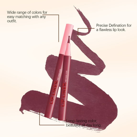 Hauiodp Waterproof Lipliner Lip Shape Natural Waterproof Makeup Holding Not Easy To Easy To Color