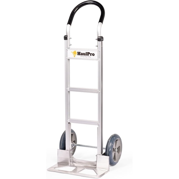 HaulPro Hand Truck 10” Wheels 500 lb Capacity Moving Dolly Cart, 17.75" H x 9" W Nose Plate
