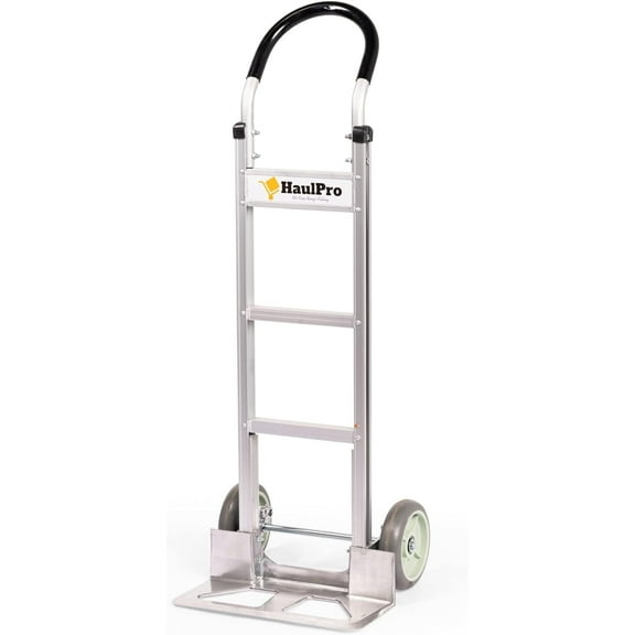 HaulPro Hand Truck 500-lb Capacity 2 Wheeler Dolly Cart, 17.75" x 9" Nose Plate