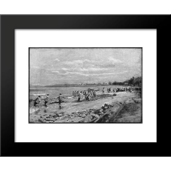 Hauling the Seine 20x24 Framed Art Print by Thomas Eakins