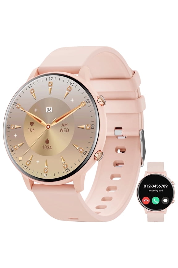 1.39 inch Smart Watches for Women, Fits for Android and Iphone Devices, with Answer/Make Calls/100 Sport Modes, Fitness Tracker Watches (Pink)