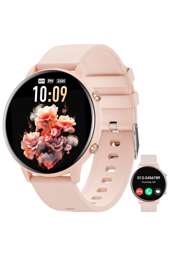 Smart Watch for Women, 1.39 inch Fits for Android and Iphone Devices, with Answer/Make Calls/100 Sport Modes, Fitness Tracker Watch (Pink)