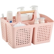 Haundry Adult Divided 3-Compartment Plastic Toy Shower Caddies, Pink