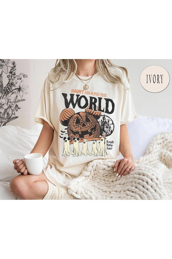 Haunt Around The World Shirt, Disney Epcot Halloween Shirt, Mickey And Friends Shirt, It's Really Not So Scary, Halloween Pumpkin Shirt