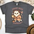 thumbnail image 1 of Haunt Mess Express Ghost T-Shirt | Funny Unisex Spooky Outfit, Dark Heather, Size XL, 1 of 6