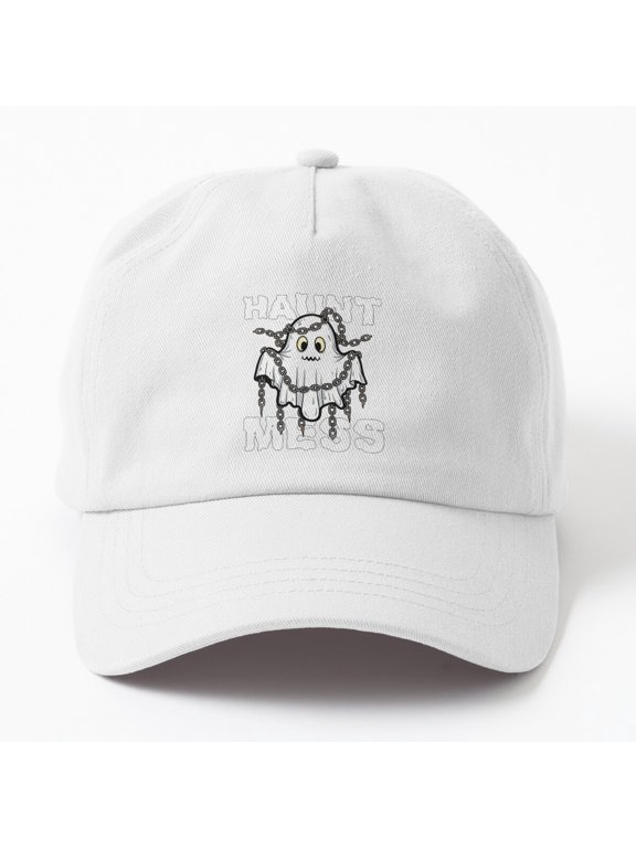 Haunt Mess Ghost Baseball Cap, Halloween Hat Design