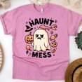 thumbnail image 1 of Haunt Mess Shirt | Funny Ghost Graphic Tee | Unisex Casual T-Shirt, Azalea, Size 3XL, 1 of 6