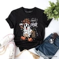 thumbnail image 1 of Haunt Mess Wine-Loving Ghost T-Shirt, Funny Halloween Tee with Spooky Ghost, 1 of 8