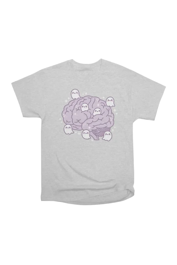 Haunted Brain Spooky Cute Kawaii Ghosts T-Shirt Tee Gift For Him Merch For Her Apparel For