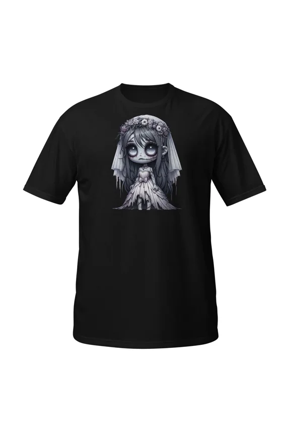 Haunted Bride Creepy Cute Corpse Wedding Girl Veil Roses Unisex T-Shirt, up to Size 5XL