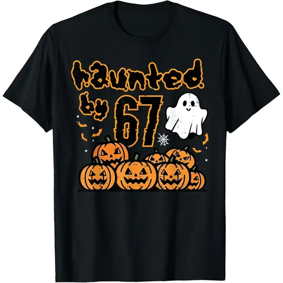 Haunted By 67 Meme Funny Halloween Men Women Kids Boys Teen T-Shirt