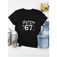 thumbnail image 1 of Haunted By 67 White Minimal Print Unisex T-Shirt Simple Funny Statement up to size 5XL, 1 of 2