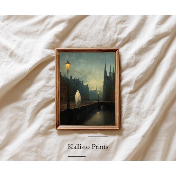 Haunted Canal Bridge Print Poster Gothic Cityscape, Size 8x12 UNFFRAMED F03.1.6l2405