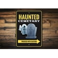 thumbnail image 1 of Haunted Cemetery Novelty Sign, Metal Wall Decor - 10x14 inches, 1 of 4