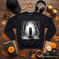 thumbnail image 1 of Haunted Forest Black Cat Sweatshirt, Spooky Halloween Night Sweater, 1 of 6