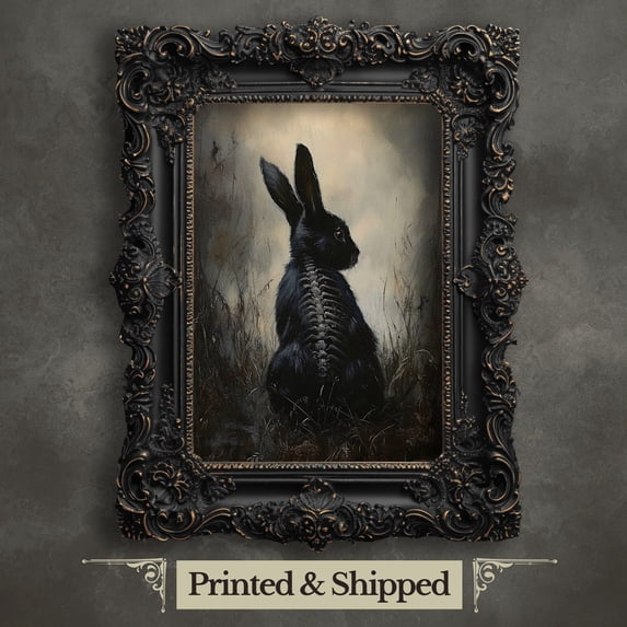 Haunted Forest Rabbit Wall Art Print Gothic And Surreal Dark Academia ...