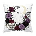 thumbnail image 1 of Haunted Garden Ghost Rose Embroidery, Plush Throw Pillow Cover, Soft Decorative Cushion Case for Sofa Bedroom Living Room, 16x16 Inches, 1 of 8
