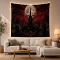 thumbnail image 1 of Haunted Graveyard With Moon And Twisted Tree, Spooky Gothic Style for Gothic Decor Fans, Halloween Wall Art, Halloween Gift Tapestry Wall Hanging for Bedroom and Dorm, 1 of 7