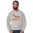 thumbnail image 1 of Haunted Halloween Bat Hanging Out Unisex Plus Fleece Graphic Sweatshirt Brisco Brands 4X, 1 of 5