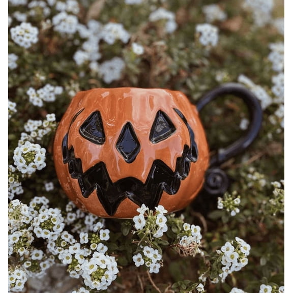 Haunted Hallows Mug 12oz Jack-O'-Lantern Ceramic Cup Halloween Coffee Mug for Daily Use Office Desk Party Gathering