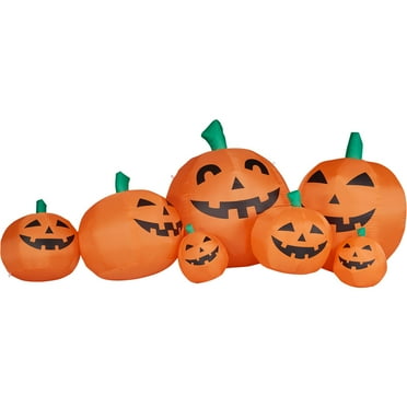 Haunted Hill Farm 10 ft. Pumpkin Family with Lights, Halloween Blow Up, Airblown Inflatable, HIPMPKNFM101-L