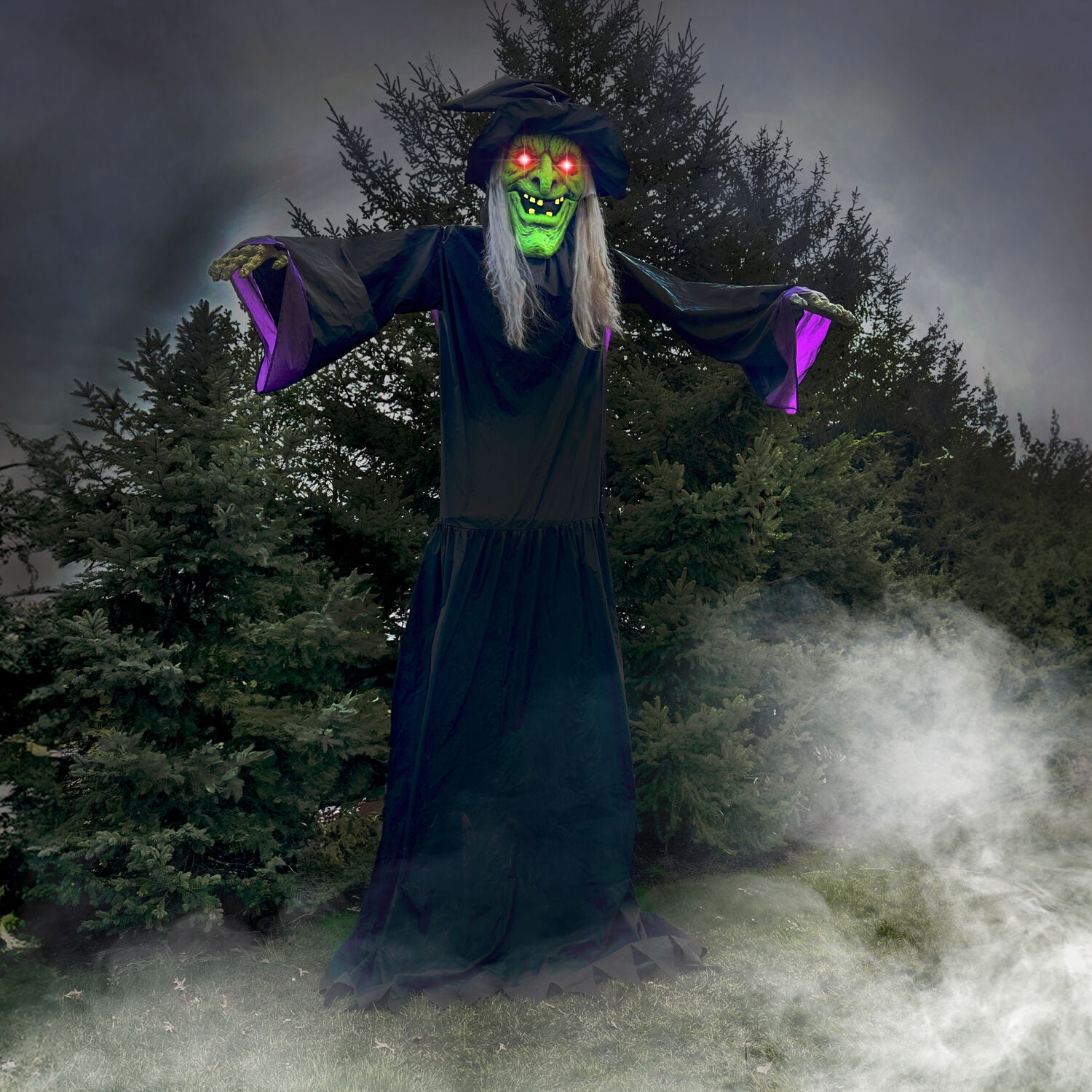 Free Shipping! Haunted Hill Farm 15-ft Animatronic Witch with