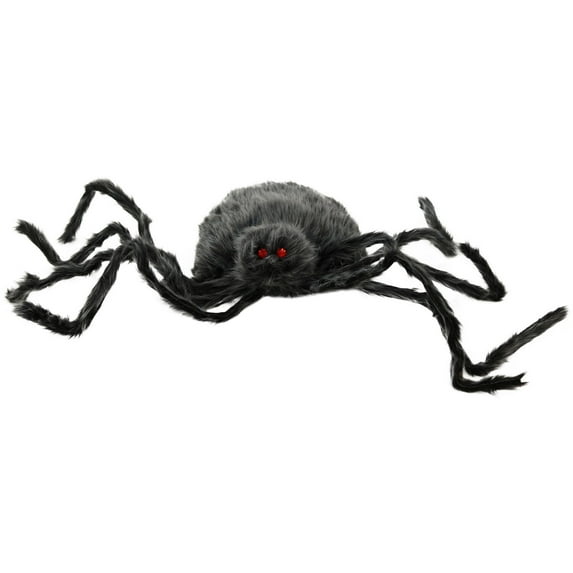 Haunted Hill Farm 4.3-ft. Grey Spider, Indoor/Covered Outdoor Halloween Decoration, Poseable, Manon