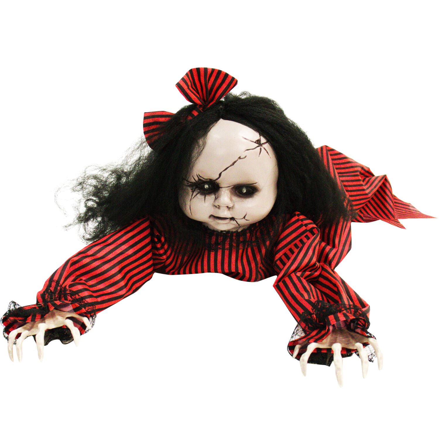 Haunted Hill Farm 44" Animatronic Crawling Doll with Light-Up Eyes