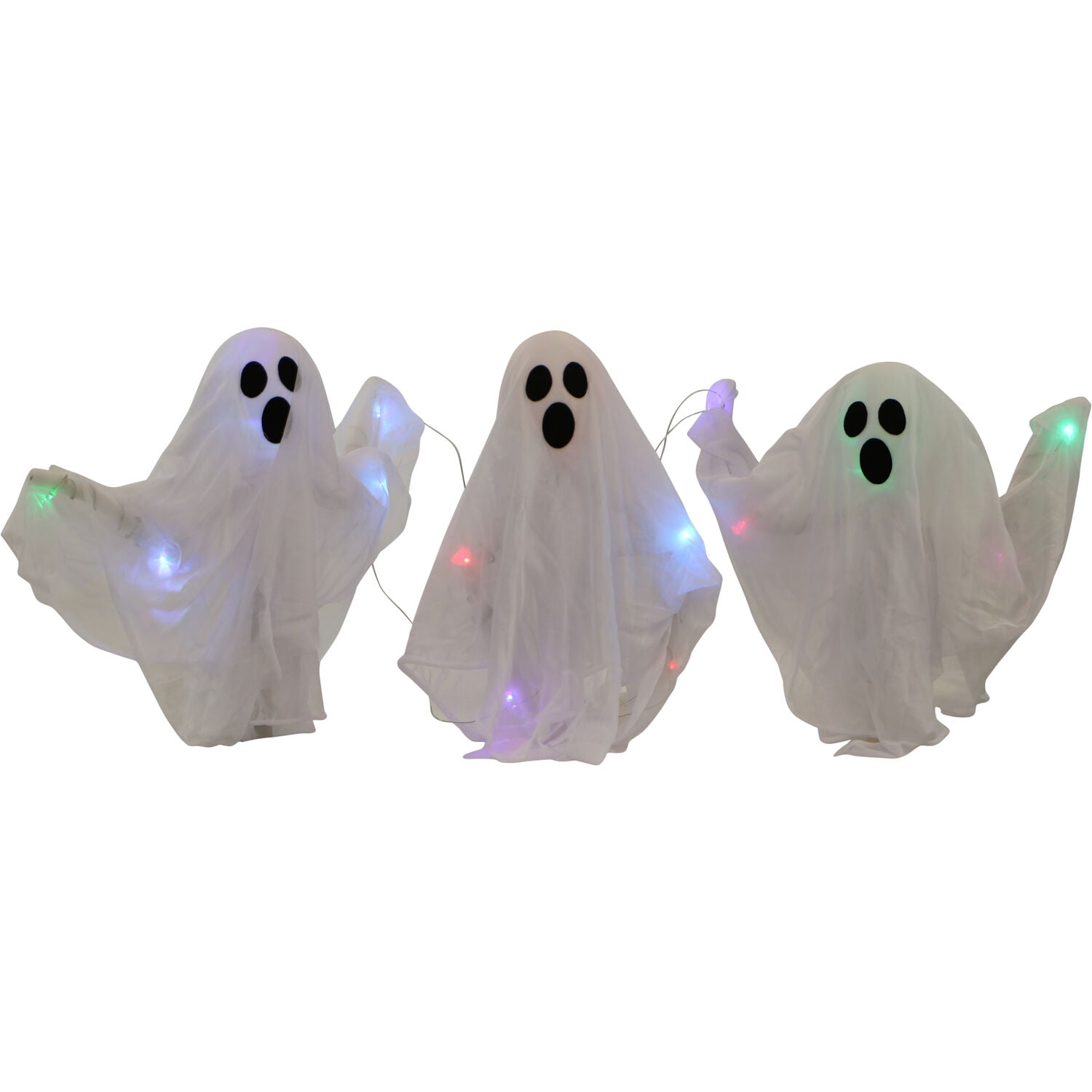 Haunted Hill Farm 5-ft. Wide Ghosts Set of 3 with Stakes, Indoor ...