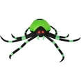 thumbnail image 1 of Haunted Hill Farm 6.5 ft Wide Prelit Halloween Blow Up Black and Green Spider Inflatable, HISPIDER0651-L, 1 of 12