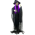 thumbnail image 1 of Haunted Hill Farm 6-Ft. Life-Size Witch Prop with Lights and Sound, Indoor/Covered Outdoor Halloween Decoration, HHWITCH-36FLSA, 1 of 11